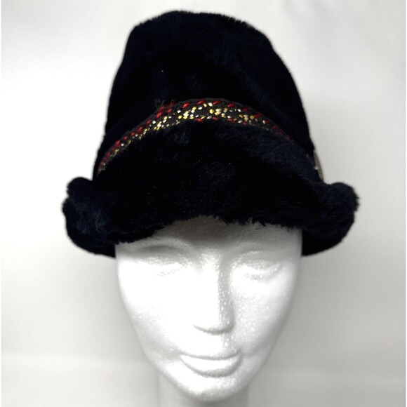 VTG Faux Fur Bavarian Fedora Hat Mens Sz L Tryolean Band w/Medallion Ear Flaps - Picture 2 of 12